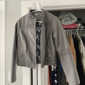 Grey leather jacket